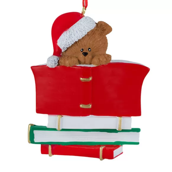 Flash Sale Personalized Bear With Books Ornament Hobbies & Activities