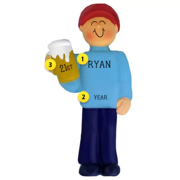 Flash Sale Personalized Beer Drinker / 21St Birthday Ornament Milestones & Special Occasions