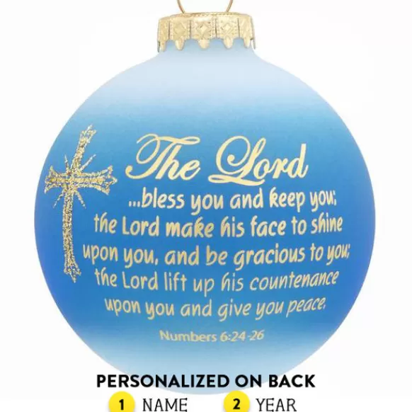 Best Sale Personalized Benediction Cross Glass Ornament Angels & Religious