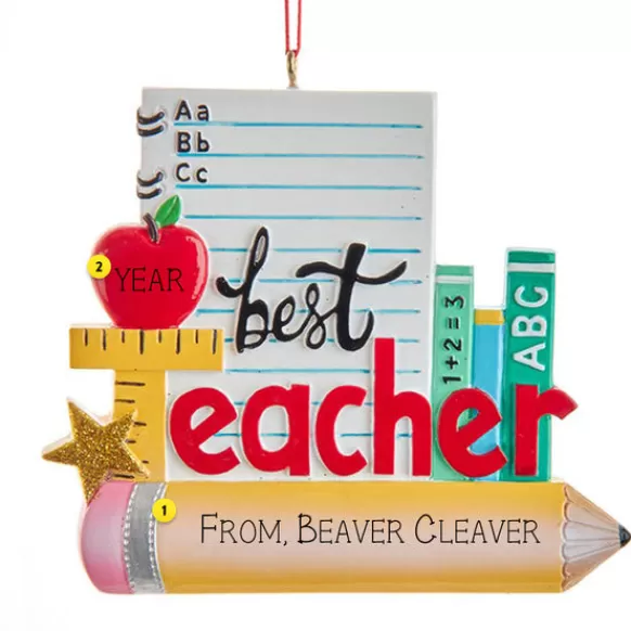 Flash Sale Kurt Adler Personalized Best Teacher Ornament