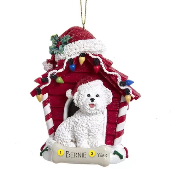 Flash Sale Kurt Adler Personalized Bichon Frise In Dog House Ornament