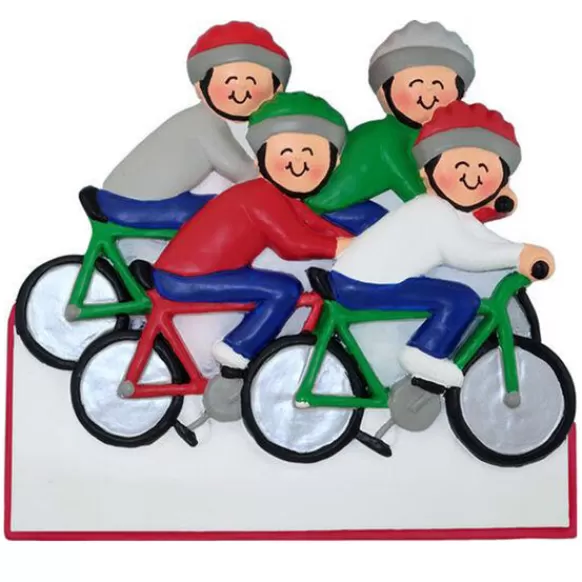 Best Ornament Central Personalized Bicycling Family Of 4 Ornament