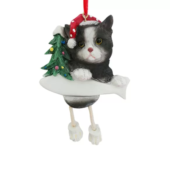 Best E & S Imports Personalized Black & White Cat Ornament