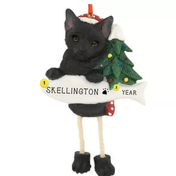 Flash Sale E & S Imports Personalized Black Cat Ornament