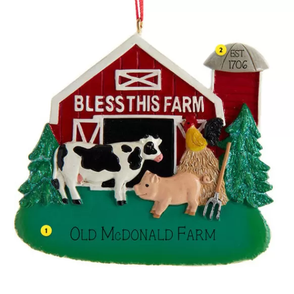 Cheap Personalized Bless This Farm Ornament Animals