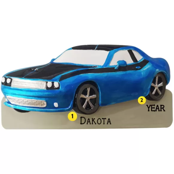 Cheap Personalized Blue Muscle Car Ornament New Drivers