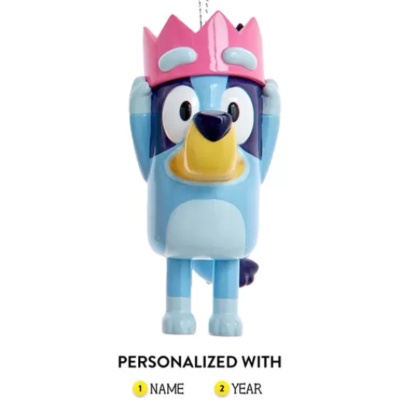 Outlet Personalized Bluey™ With Pink Crown Ornament Licensed Characters