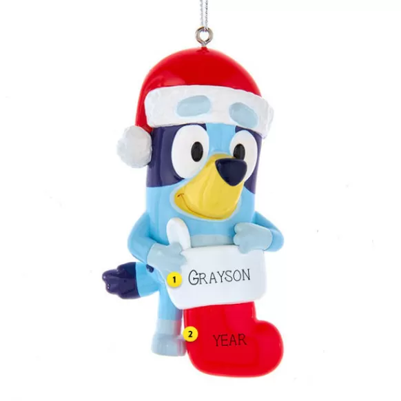 Cheap Personalized Bluey™ With Santa Hat & Stocking Ornament Kids