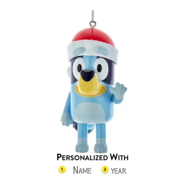 Cheap Personalized Bluey™ With Santa Hat Ornament Licensed Characters