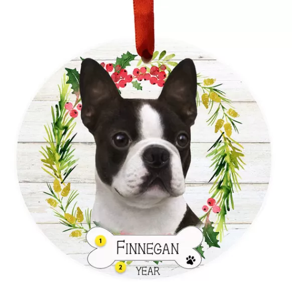 Cheap E & S Imports Personalized Boston Terrier Ornament