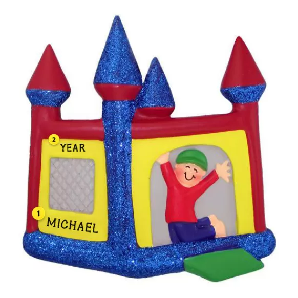 Online Personalized Bouncy House Ornament - Male Growing Up