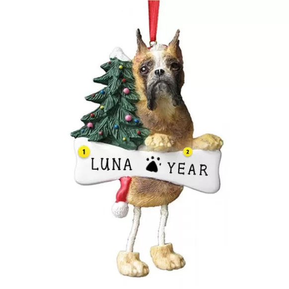 Best E & S Imports Personalized Boxer Dog Ornament Cropped