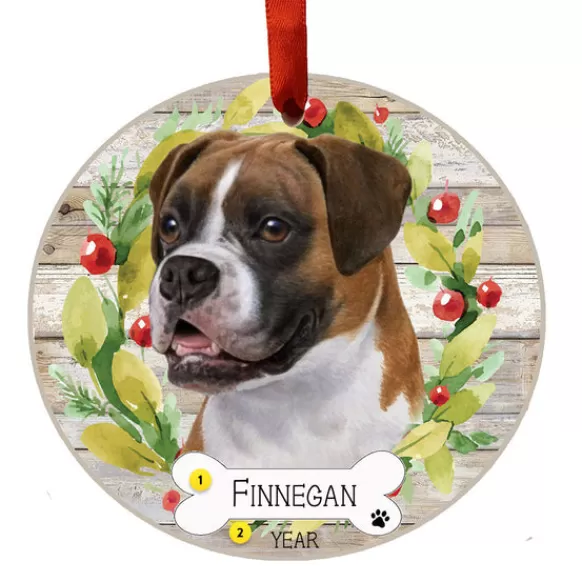 Flash Sale E & S Imports Personalized Boxer Ornament - Uncropped