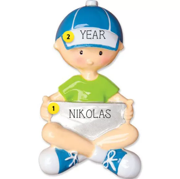 Hot Personalized Boy With Tablet Ornament Growing Up