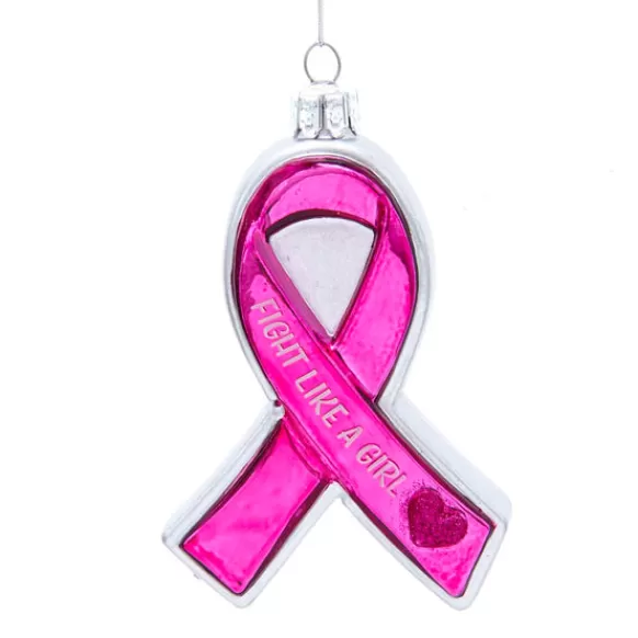 Hot Personalized Breast Cancer Glass Ornament Inspirational