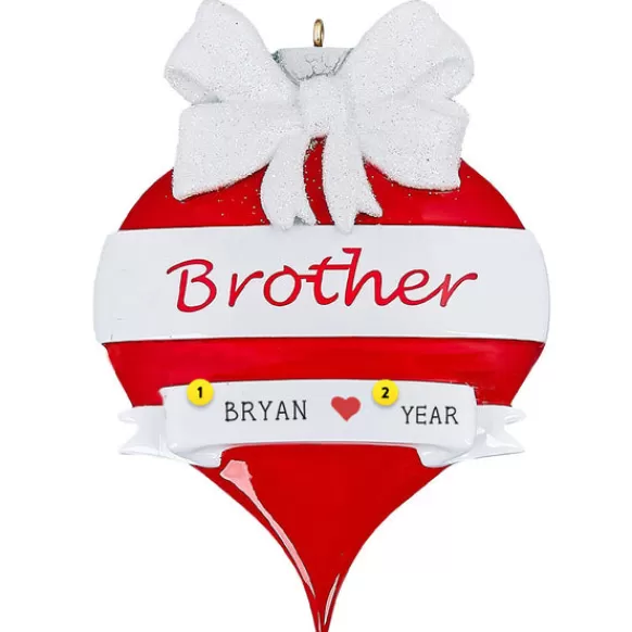 Clearance Personalized Brother Heart Ornament Family Members