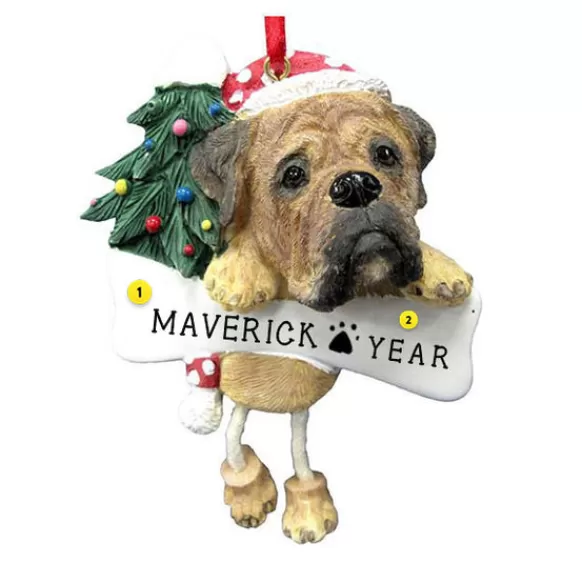 Clearance E & S Imports Personalized Bullmastiff Dog Ornament