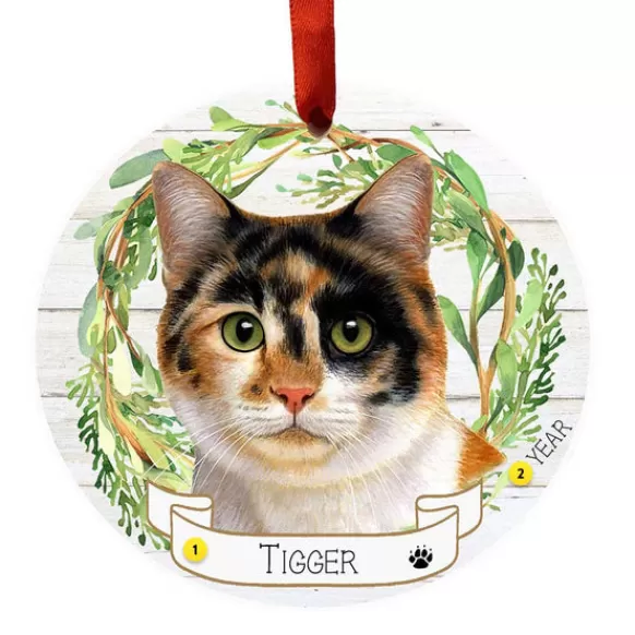 Clearance E & S Imports Personalized Calico Cat Ornament