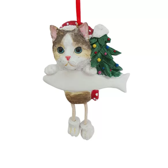 New E & S Imports Personalized Calico Cat Ornament