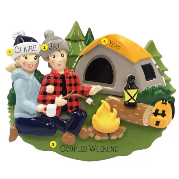 Cheap Personalized Camping Couple Ornament Couples