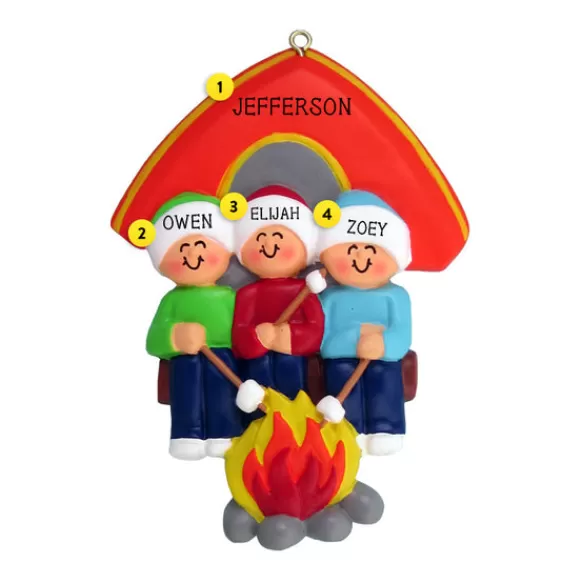 Clearance Ornament Central Personalized Camping Family Of 3 Ornament