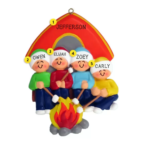 Outlet Ornament Central Personalized Camping Family Of 4 Ornament