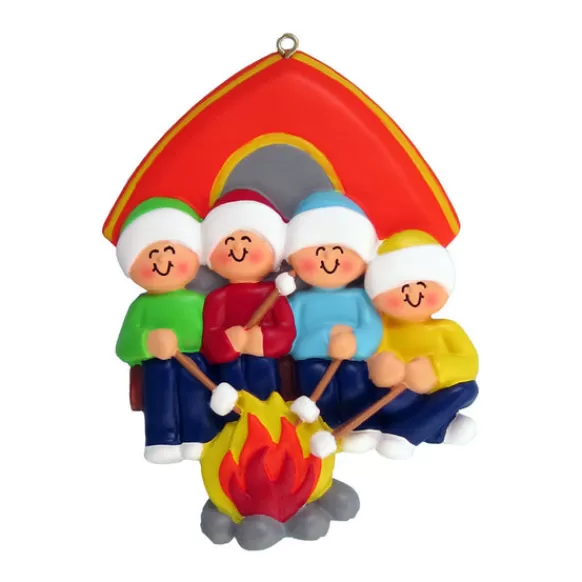 Outlet Ornament Central Personalized Camping Family Of 4 Ornament