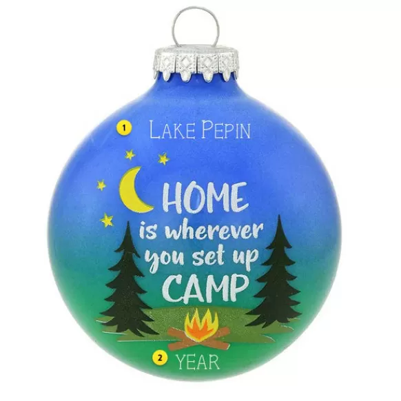 Cheap Bronners Personalized Camping Glass Bulb Ornament