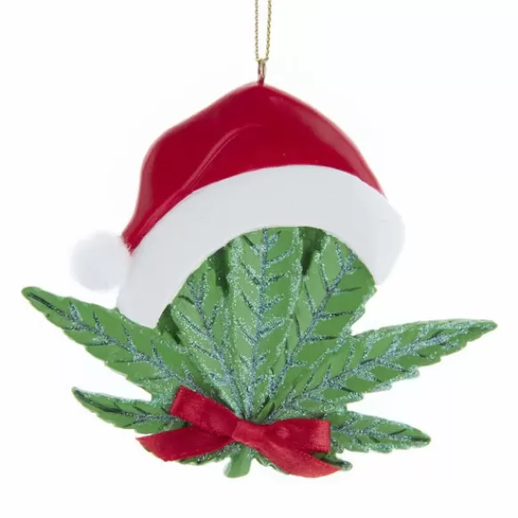 Best Kurt Adler Personalized Cannabis Leaf With Santa Hat