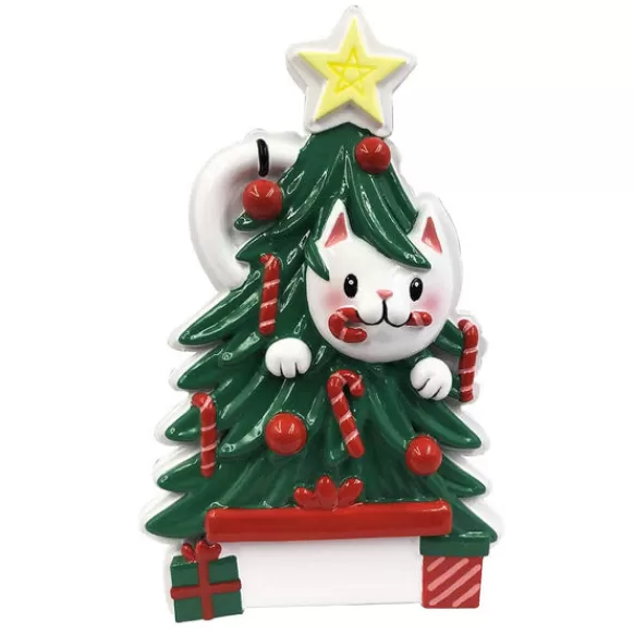 Best PolarX Personalized Cat In A Christmas Tree Ornament