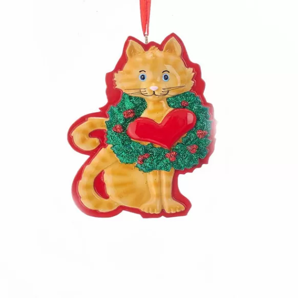 Fashion Kurt Adler Personalized Cat With Heart Ornament