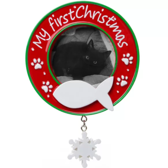 New Personalized Cat's First Christmas Picture Frame Ornament Picture Frames