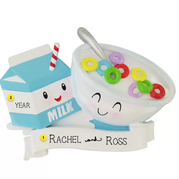 Hot Personalized Cereal And Milk Couple Ornament Friends