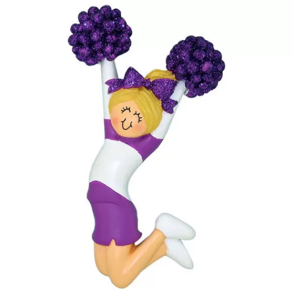 Sale Ornament Central Personalized Cheerleader Purple Uniform Ornament- Female, Blonde