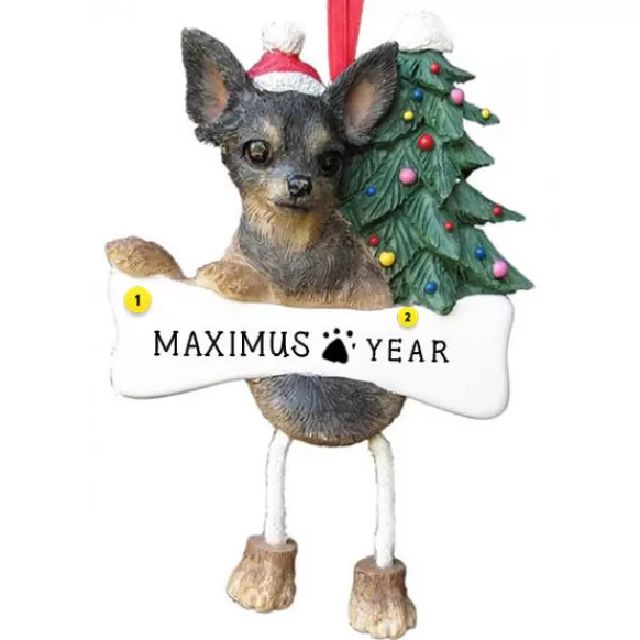 Online E & S Imports Personalized Chihuahua Dog Ornament - Black & Tan