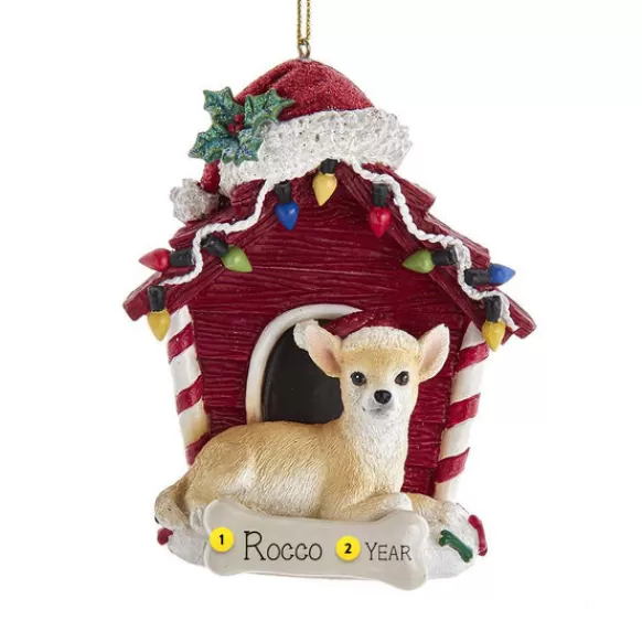 Store Kurt Adler Personalized Chihuahua In Dog House Ornament