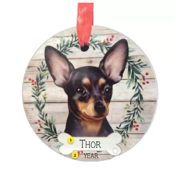 Cheap E & S Imports Personalized Chihuahua Ornament - Black & Tan