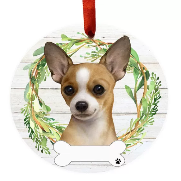 Best E & S Imports Personalized Chihuahua Ornament-Tan & White