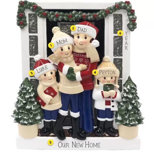 Store PolarX Personalized Christmas Home Family Of 4 Ornament