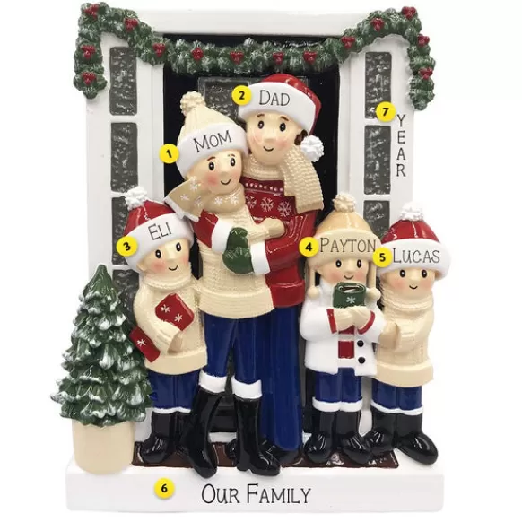 Cheap Personalized Christmas Home Family Of 5 Ornament Home & Housewarming