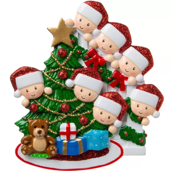 Best PolarX Personalized Christmas Morning Family Of 7 Ornament