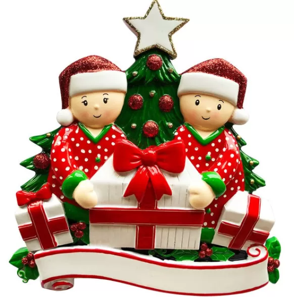 Cheap Personalized Christmas Morning Pajama Couple Of 2 Table Top Decoration Table Tops