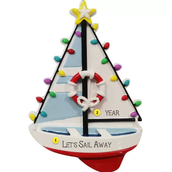 Best PolarX Personalized Christmas Sailboat Ornament