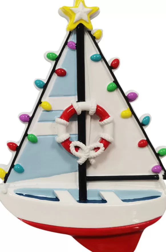 Best PolarX Personalized Christmas Sailboat Ornament