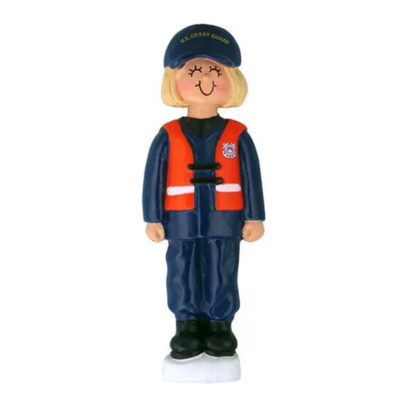 Store Personalized Coast Guard Ornament - Female Blonde Military & Patriotic