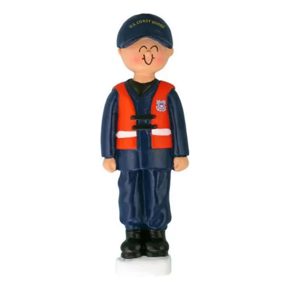 Online Personalized Coast Guard Ornament - Male Military & Patriotic