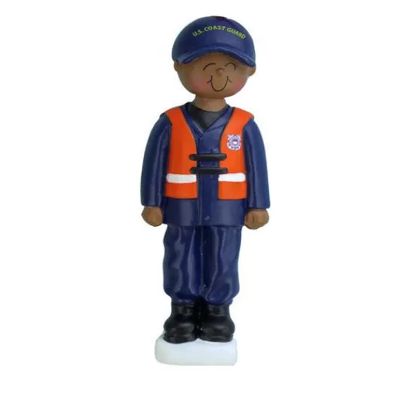 Sale Personalized Coast Guard Ornament - Male African American Military & Patriotic