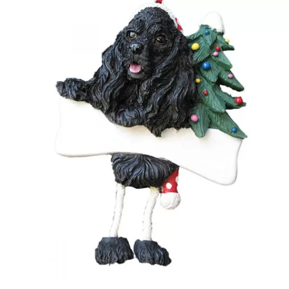 Store E & S Imports Personalized Cocker Spaniel Dog Ornament - Black