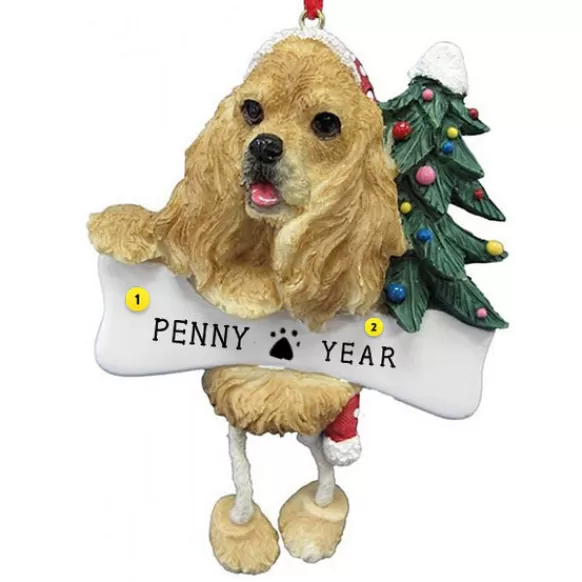 Shop E & S Imports Personalized Cocker Spaniel Dog Ornament - Blonde