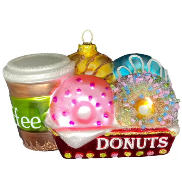 Outlet Bronners Personalized Coffee And Donuts Glass Ornament